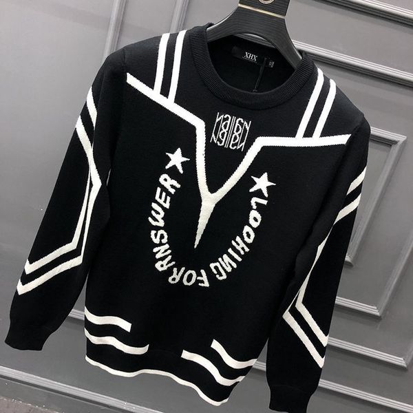 2021 new mark autumn tide and winter male around thin neck color matching korean version of the background sweater trendecgz, White;black
2021 new mark autumn tide and winter male around thin neck color matching korean version of the background sweater trendecgz, White;black