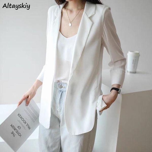women's suits & blazers women fashion loose solid long sleeve notched thin sunscreen leisure all-match korean style minimalist summer c, White;black
women's suits & blazers women fashion loose solid long sleeve notched thin sunscreen leisure all-match korean style minimalist summer c, White;black