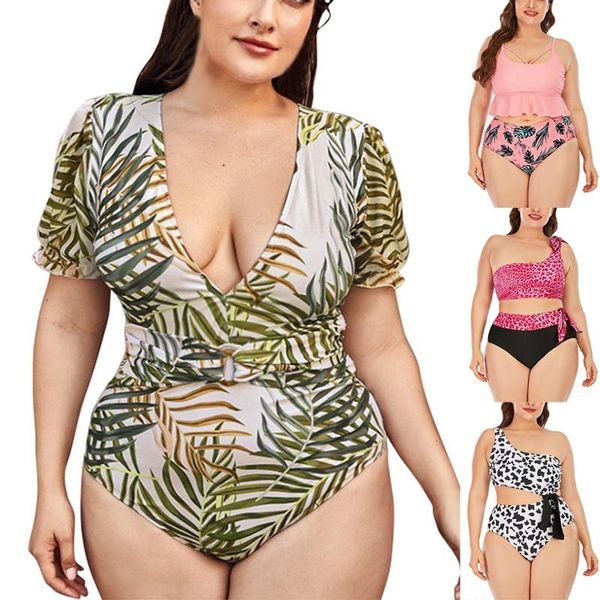 women's swimwear bikini 2021 solid swimsuit two-piece fashion leopard strap belly cover up plussize push set, White;black
women's swimwear bikini 2021 solid swimsuit two-piece fashion leopard strap belly cover up plussize push set, White;black