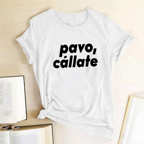 feminist tee pavo callate print women t shirt summer casual harajuku tees ropa verano mujer, White
feminist tee pavo callate print women t shirt summer casual harajuku tees ropa verano mujer, White