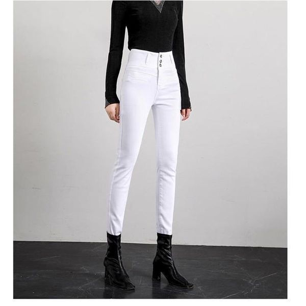 women's jeans 2021 white high waist button denim pants skinny elastic all-match women pencil spring autumn plus size trousers, Blue
women's jeans 2021 white high waist button denim pants skinny elastic all-match women pencil spring autumn plus size trousers, Blue