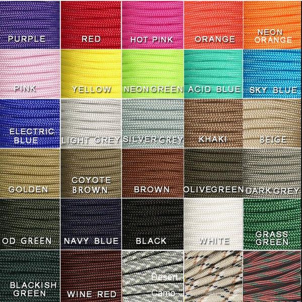 outdoor gadgets 30/50/100 ft 550lb paracord cord parachute lanyard with 7 core strand rope 4mm dia for camping hiking home solid colors
outdoor gadgets 30/50/100 ft 550lb paracord cord parachute lanyard with 7 core strand rope 4mm dia for camping hiking home solid colors