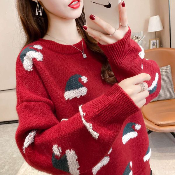 christmas year sweater girl loose lazy wind autumn winter thickened 2021 new foreign style bottomed shirt versatile, White;black
christmas year sweater girl loose lazy wind autumn winter thickened 2021 new foreign style bottomed shirt versatile, White;black