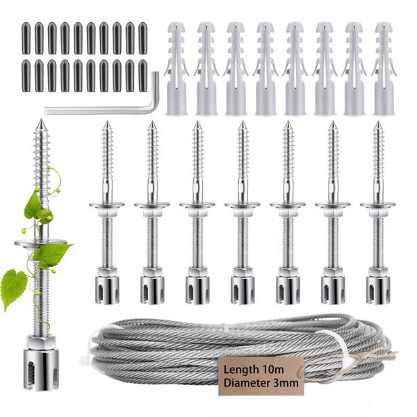 fencing, trellis & gates 10m garden for plants stainless steel climbing vine rack support plant pots 3mm cable flower wall bracket
fencing, trellis & gates 10m garden for plants stainless steel climbing vine rack support plant pots 3mm cable flower wall bracket