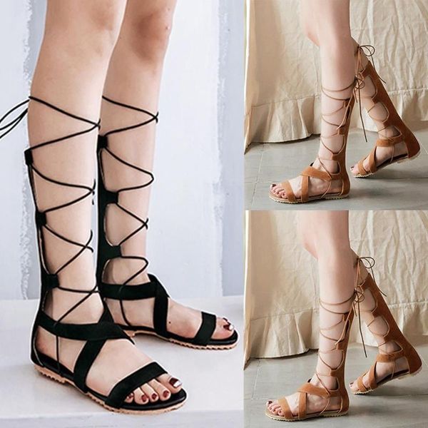 sandals women summer bandage hollow out cross-strap flat heel high boots open toe female soft beach shoes #39, Black
sandals women summer bandage hollow out cross-strap flat heel high boots open toe female soft beach shoes #39, Black