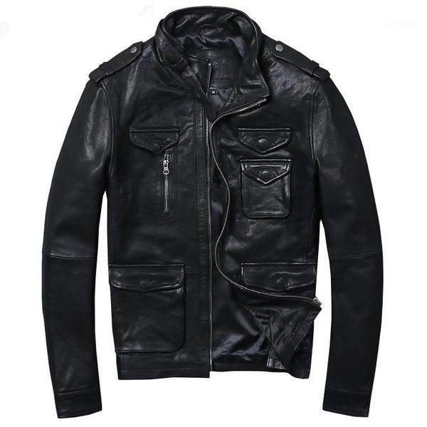 men's leather & faux jacket motorcycle goatskin coat genuine men slim korean vintage jackets 2021 013hl kj2306, Black
men's leather & faux jacket motorcycle goatskin coat genuine men slim korean vintage jackets 2021 013hl kj2306, Black