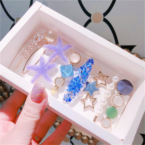 designer crystal rhinestone hairpins 7 pcs set of deep sea mermaid clips korean retro pearl marbled hairpin hair accessories, Black;brown
designer crystal rhinestone hairpins 7 pcs set of deep sea mermaid clips korean retro pearl marbled hairpin hair accessories, Black;brown
