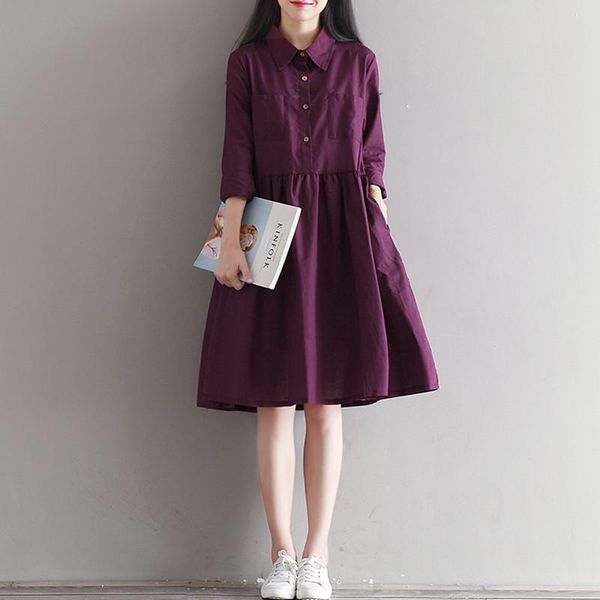 casual dresses vintage women autumn dress long sleeve turn-down collar high waist baby doll kawaii mori girl plus size, Black;gray
casual dresses vintage women autumn dress long sleeve turn-down collar high waist baby doll kawaii mori girl plus size, Black;gray