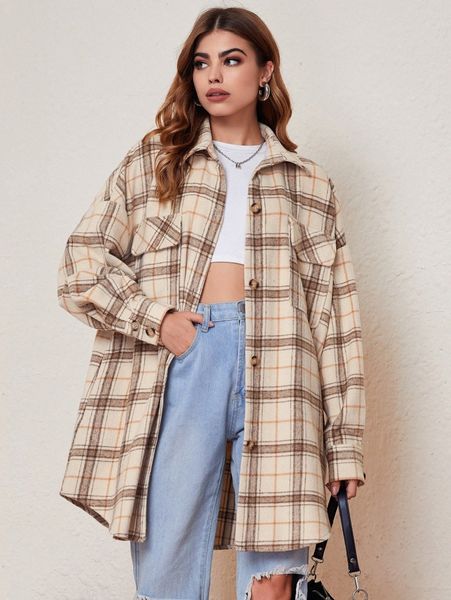 plaid flap pocket overcoat n6dz#, Black 
plaid flap pocket overcoat n6dz#, Black