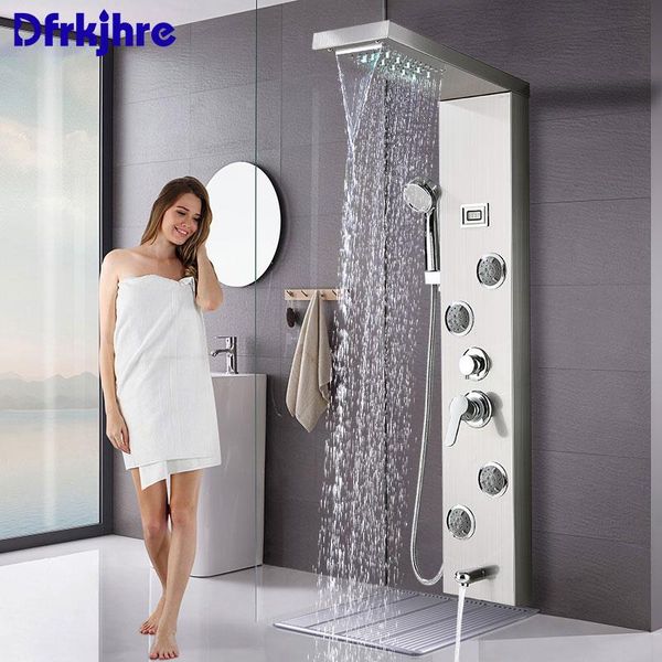 shower panel bathroom shower faucet black nickel column bathtub mixer tap waterfall rain constant temperature screen
shower panel bathroom shower faucet black nickel column bathtub mixer tap waterfall rain constant temperature screen