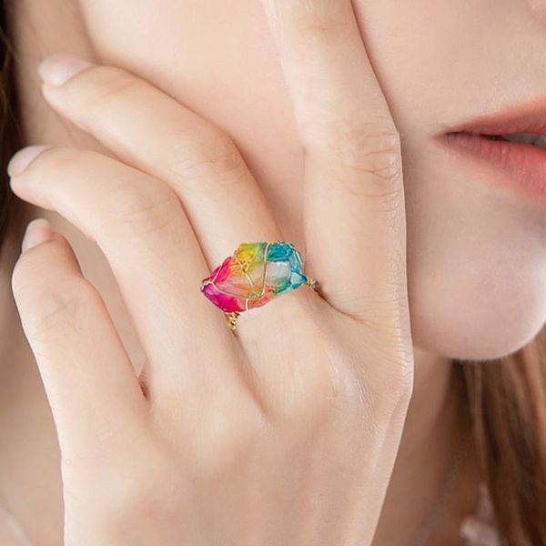 wedding rings bohemian natural crystal stone for women gold wire winding dyeing ring party handmade jewelry fashion gift, Slivery;golden
wedding rings bohemian natural crystal stone for women gold wire winding dyeing ring party handmade jewelry fashion gift, Slivery;golden