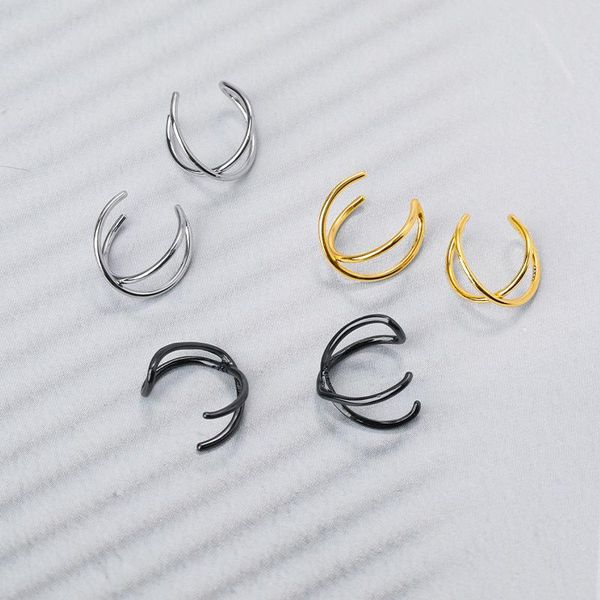 stud s925 sterling silver earrings female personality simple ear clip cross no pierced trend couple jewelry, Golden;silver
stud s925 sterling silver earrings female personality simple ear clip cross no pierced trend couple jewelry, Golden;silver