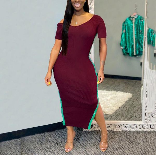 casual dresses women burgundy party night club dress 2021 summer v neck short sleeve side split bodycon evening vestido, Black;gray
casual dresses women burgundy party night club dress 2021 summer v neck short sleeve side split bodycon evening vestido, Black;gray