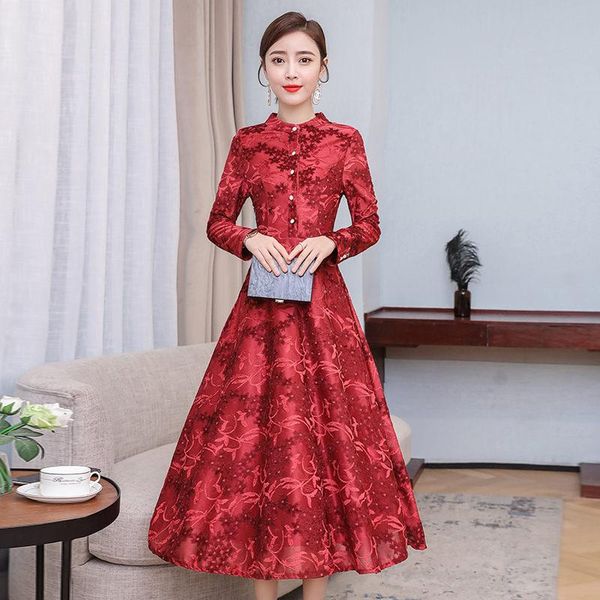 casual dresses 2021 spring autumn temperament slim elegant high-end ladies lace flocking long sleeve dress fashion stand collar vestidos y11, Black;gray
casual dresses 2021 spring autumn temperament slim elegant high-end ladies lace flocking long sleeve dress fashion stand collar vestidos y11, Black;gray