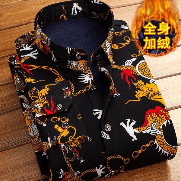 men's casual shirts 3d printed chinese dragon shirt fashion designer long-sleeved plus velvet social streetwear, White;black
men's casual shirts 3d printed chinese dragon shirt fashion designer long-sleeved plus velvet social streetwear, White;black
