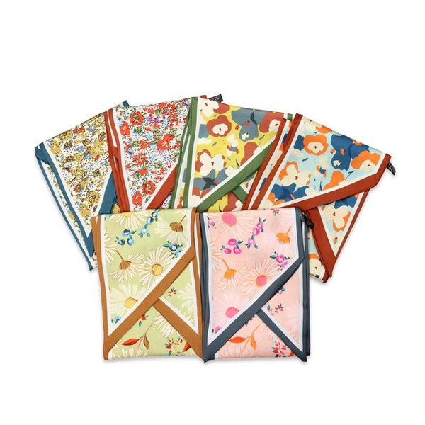 scarves 2021 summer french floral print wide long silk scarf female wrist tie hair ribbon bag belt for women, Blue;gray 
scarves 2021 summer french floral print wide long silk scarf female wrist tie hair ribbon bag belt for women, Blue;gray