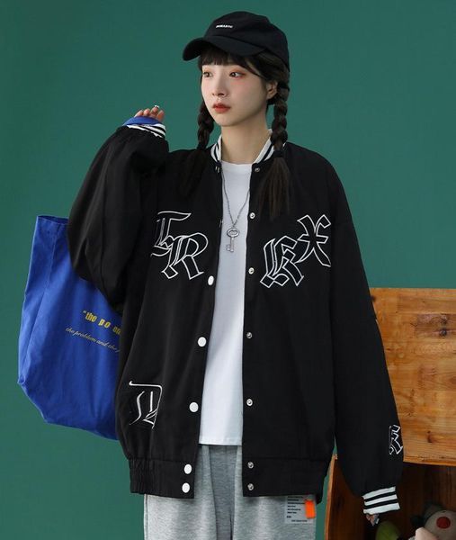women's jackets spring and autumn men women korean inss tide brand retro baseball uniform couple loose jacket coats, Black;brown
women's jackets spring and autumn men women korean inss tide brand retro baseball uniform couple loose jacket coats, Black;brown