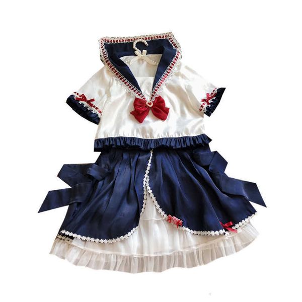 women's t-shirt japanese sweet school uniform cosplay dress women summer soft girl kawaii sailor collar lolita teens cute 2 piece, White
women's t-shirt japanese sweet school uniform cosplay dress women summer soft girl kawaii sailor collar lolita teens cute 2 piece, White