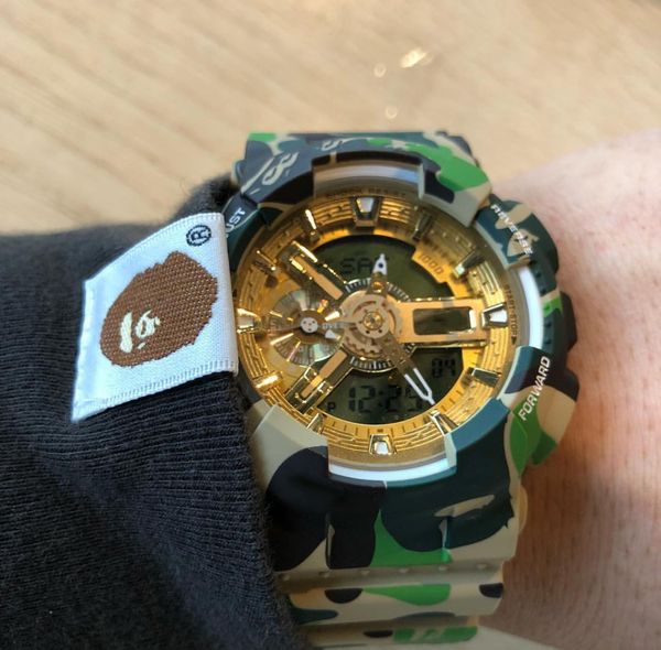 sports men's quartz digital watch led dual display automatic hand raise light waterproof and shockproof camouflage, Slivery;brown 
sports men's quartz digital watch led dual display automatic hand raise light waterproof and shockproof camouflage, Slivery;brown