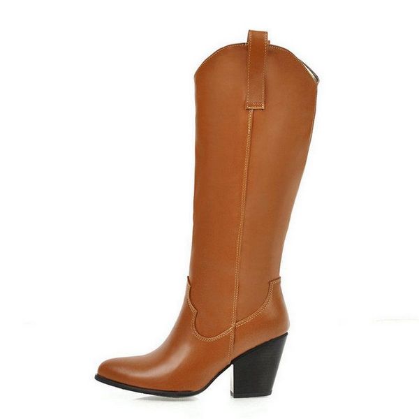 boots 2021 fashion winter leather women knee high pointed toe western cowboy chunky wedges plus size 34-43, Black
boots 2021 fashion winter leather women knee high pointed toe western cowboy chunky wedges plus size 34-43, Black
