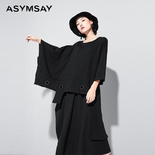 women's t-shirt asymsay spring autumn fashion tide stitching personality loose large tshirt irregular streetwear al1982, White
women's t-shirt asymsay spring autumn fashion tide stitching personality loose large tshirt irregular streetwear al1982, White