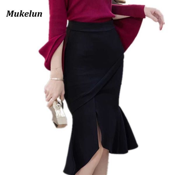 summer women office skirts s-5xl fashion mermaid slim bodycon pencil skirt lady ruffles open slit elegant ol skirt 210528, Black
summer women office skirts s-5xl fashion mermaid slim bodycon pencil skirt lady ruffles open slit elegant ol skirt 210528, Black