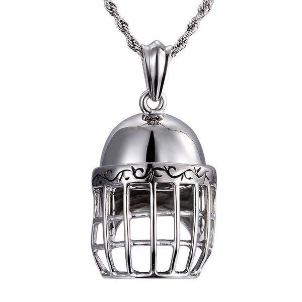 pendant necklaces fencing sport helmet shaped stainless steel cool accessory punk rock gifts for men 2021, Silver
pendant necklaces fencing sport helmet shaped stainless steel cool accessory punk rock gifts for men 2021, Silver