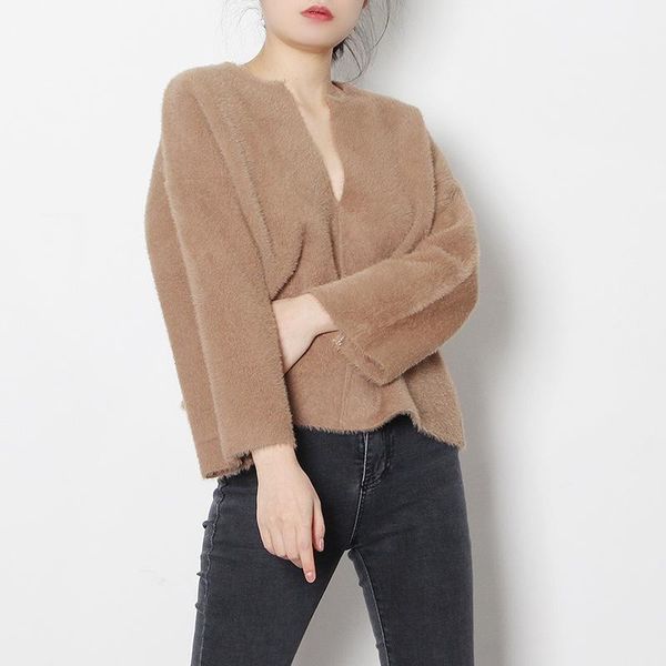 2021 casual v-neck long-sleeved loose-colored sweater fashion sweater cropped vintage cropped woman, Black;brown
2021 casual v-neck long-sleeved loose-colored sweater fashion sweater cropped vintage cropped woman, Black;brown