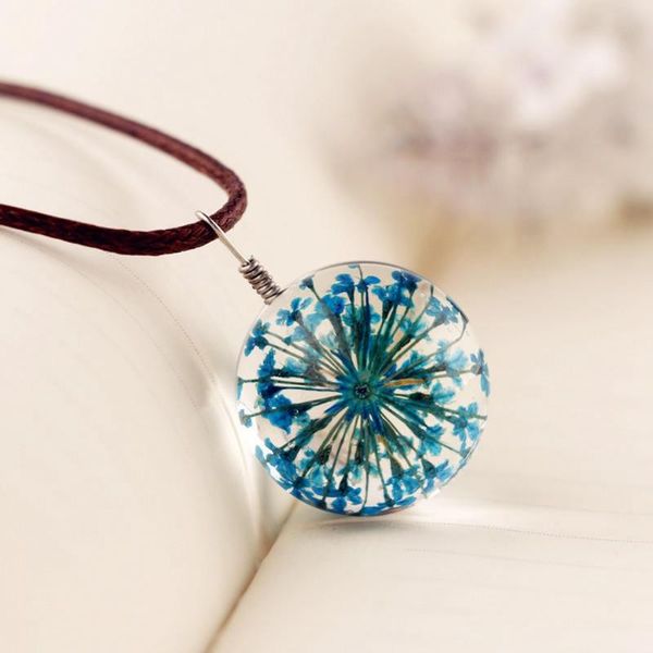 pendant necklaces women girls dried flower necklace transparent glass jewellery retro accessories, Silver
pendant necklaces women girls dried flower necklace transparent glass jewellery retro accessories, Silver