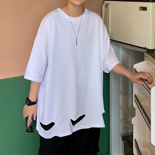 men's t-shirts summer trend wild loose harajuku round neck bottoming shirt casual t brand five-point sleeve hole t-shirt men clothing, White;black
men's t-shirts summer trend wild loose harajuku round neck bottoming shirt casual t brand five-point sleeve hole t-shirt men clothing, White;black