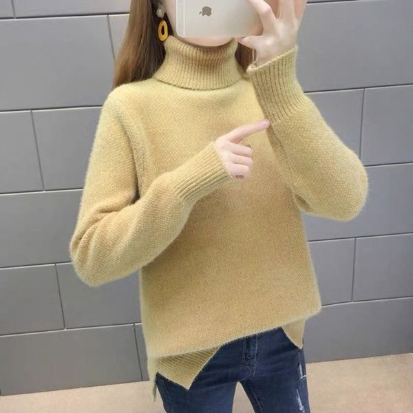 2021 new winter pullover womens faux mink cashmere sweater turtleneck keep warm long sleeve knitwear female knitted r19j, White;black
2021 new winter pullover womens faux mink cashmere sweater turtleneck keep warm long sleeve knitwear female knitted r19j, White;black