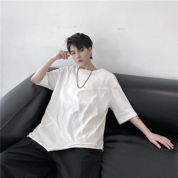 men's t-shirts asymmetrical irregular casual short sleeves men and women with the same street hip hop loose large size t-shirt, White;black
men's t-shirts asymmetrical irregular casual short sleeves men and women with the same street hip hop loose large size t-shirt, White;black