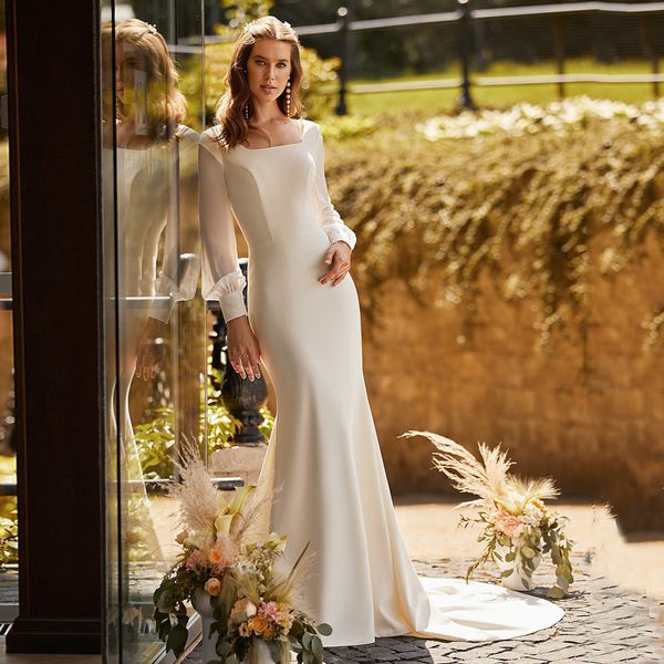 modern special occasion evening dress 2022 square neck long sleeves simple jersey mermaid bridal gowns robe de mariee plus size, Black;red
modern special occasion evening dress 2022 square neck long sleeves simple jersey mermaid bridal gowns robe de mariee plus size, Black;red
