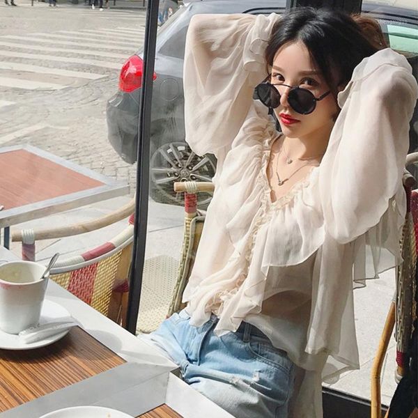 v-neck boho mesh blouse shirts women ruffle flare sleeve elegant peplum summer ruffles see through ladies blusas 2021 women's blou, White
v-neck boho mesh blouse shirts women ruffle flare sleeve elegant peplum summer ruffles see through ladies blusas 2021 women's blou, White