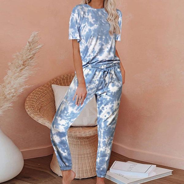 women's tracksuits short sleeve gradient printing tie-dyed round neck leisure 2 piece set fashion simple wm*, Gray
women's tracksuits short sleeve gradient printing tie-dyed round neck leisure 2 piece set fashion simple wm*, Gray
