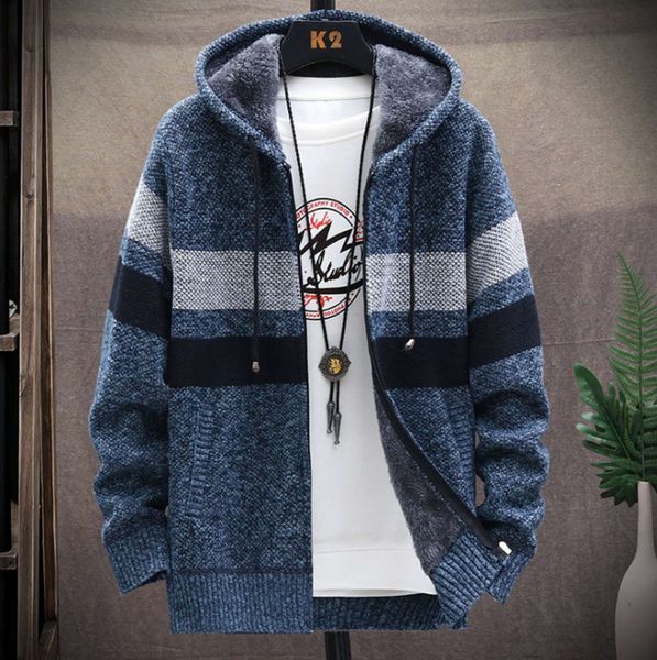 2020 men's plush sweater cardigan large contrast coat youth slim fit trendy hooded jacket, Black;brown
2020 men's plush sweater cardigan large contrast coat youth slim fit trendy hooded jacket, Black;brown