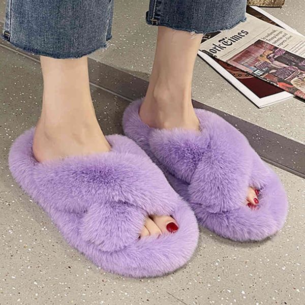 women slippers faux fur home furry slid 2021 winter retro classic cross dign ffy purple psh warm shoes, Black
women slippers faux fur home furry slid 2021 winter retro classic cross dign ffy purple psh warm shoes, Black