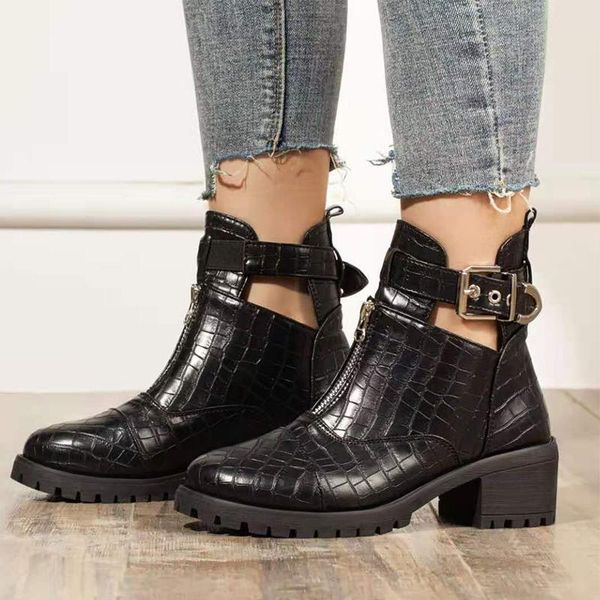 boots autumn woman pu leather ankle round toe mid heel short fashion buckle outdoor women's shoes plus size 41, Black
boots autumn woman pu leather ankle round toe mid heel short fashion buckle outdoor women's shoes plus size 41, Black