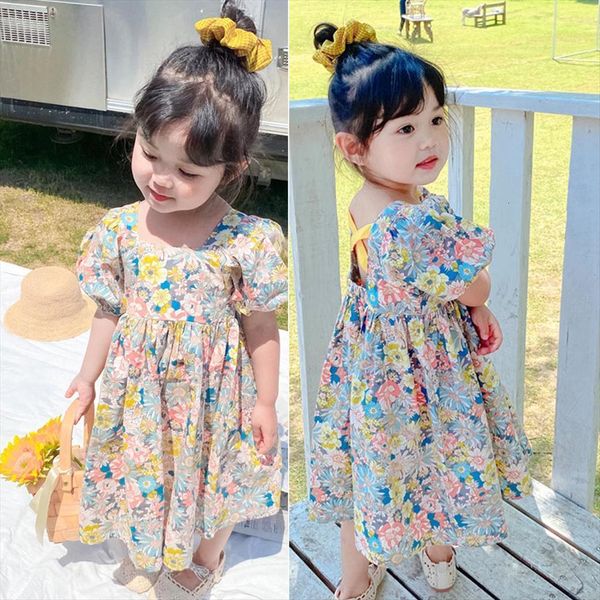 v tree summer girls girl dresses floral print short sleeve princess cotton back cross casual party kids clothes, Red;yellow
v tree summer girls girl dresses floral print short sleeve princess cotton back cross casual party kids clothes, Red;yellow