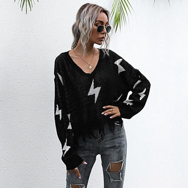 women's sweaters knitwear sweater pullover casual flat knitted printed v neck, White;black
women's sweaters knitwear sweater pullover casual flat knitted printed v neck, White;black
