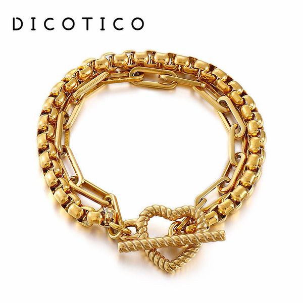 charm bracelets creative double box chain wrist bracelet for women stainless steel heart pulseras jewelry accessory friendship bangle 2021, Golden;silver
charm bracelets creative double box chain wrist bracelet for women stainless steel heart pulseras jewelry accessory friendship bangle 2021, Golden;silver