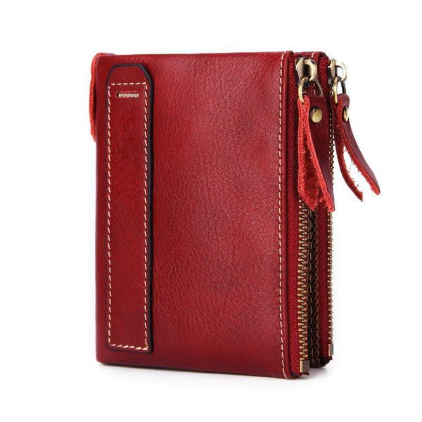 fashion double zipper genuine leather women wallets vintage bifold female purse womens rfid wallet design coin pockets, Red;black
fashion double zipper genuine leather women wallets vintage bifold female purse womens rfid wallet design coin pockets, Red;black