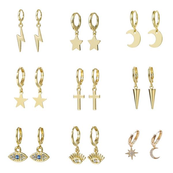dangle & chandelier moon star cross lock drop earrings for women gold metal simple piercing huggies 2021 bijoux, Silver
dangle & chandelier moon star cross lock drop earrings for women gold metal simple piercing huggies 2021 bijoux, Silver