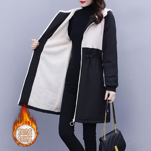 2021 new korean winter coat big loose with hood casual spring women's velvet jacket plus size qf2v, Tan;black
2021 new korean winter coat big loose with hood casual spring women's velvet jacket plus size qf2v, Tan;black
