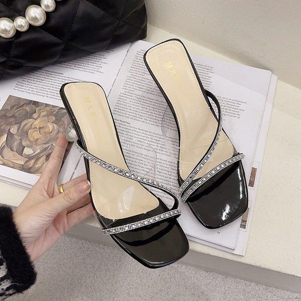 women slippers for women slippers square toe 2021 summer lady heels shoes fashion rhinestones for shoes, Black
women slippers for women slippers square toe 2021 summer lady heels shoes fashion rhinestones for shoes, Black