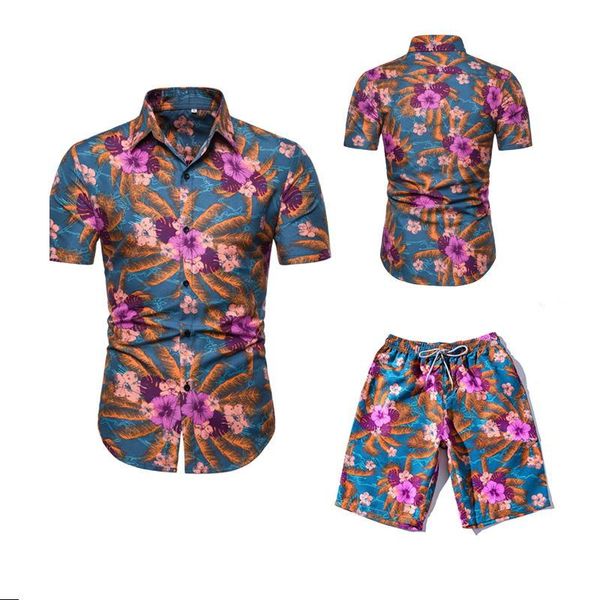 men's tracksuits pattern tracksuit men summer beachwear set mens notched t shirts +shorts two piece sets floral beach suit european siz, Gray
men's tracksuits pattern tracksuit men summer beachwear set mens notched t shirts +shorts two piece sets floral beach suit european siz, Gray