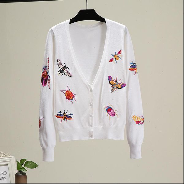 autumn v neck long sleeve insect cardigans women knitted jacket embroidered sweater women casual outerwear ta8906, White;black
autumn v neck long sleeve insect cardigans women knitted jacket embroidered sweater women casual outerwear ta8906, White;black