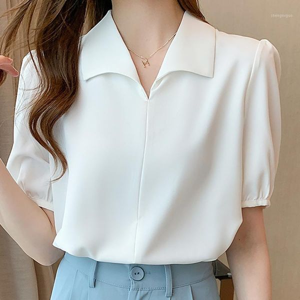 women's blouses & shirts blusas femme short sleeeve blouse women mujer de moda 2021 chiffon white shirt e937
women's blouses & shirts blusas femme short sleeeve blouse women mujer de moda 2021 chiffon white shirt e937