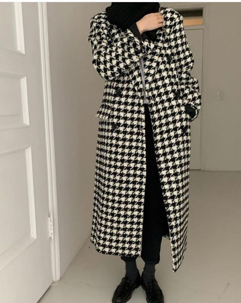 women's wool & blends women autumn winter plaid casual houndstooth jacket woolen long sleeves loose coat outerwear fashion oversized cl, Black
women's wool & blends women autumn winter plaid casual houndstooth jacket woolen long sleeves loose coat outerwear fashion oversized cl, Black