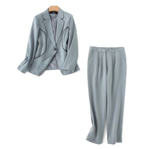 autumn casual women's pants two-piece suit fashion slim long sleeve female jacket professional work clothes 210527, White
autumn casual women's pants two-piece suit fashion slim long sleeve female jacket professional work clothes 210527, White
